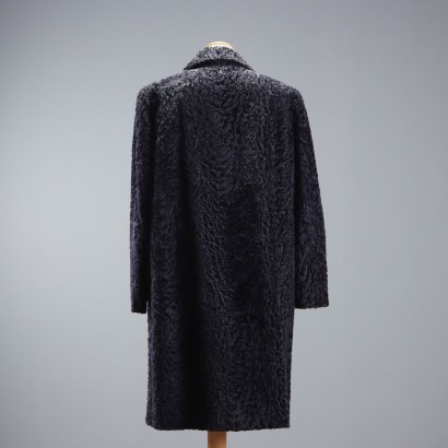 Cappotto Vintage in Astrakan Blu Botte