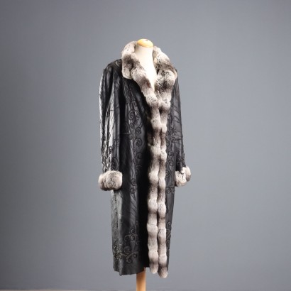 Cappotto in Pelle e Pelliccia Vintage