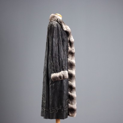 Cappotto in Pelle e Pelliccia Vintage