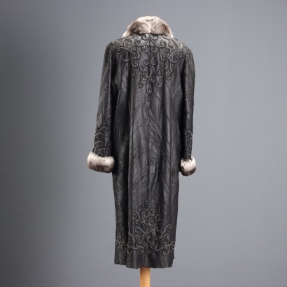 Cappotto in Pelle e Pelliccia Vintage