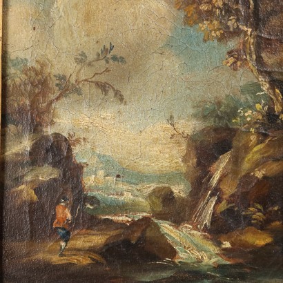 Coppia di dipinti Paesaggi con Figure,Coppia di paesaggi con figure,Coppia di Dipinti Paesaggi con Figure