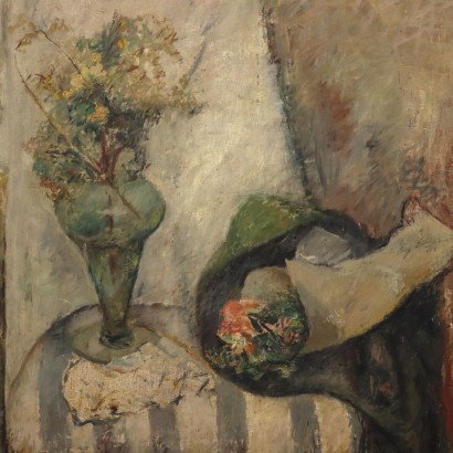 Dipinto di Gino Moro,Composizione con fiori in vaso,Gino Moro,Gino Moro,Gino Moro