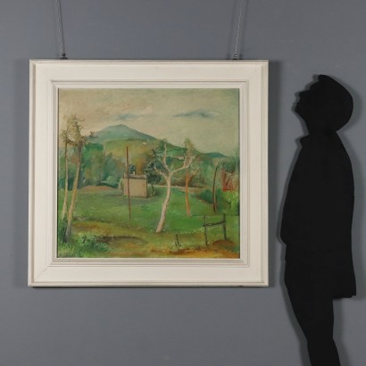 Dipinto di Gino Moro,Paesaggio dopo la pioggia,Gino Moro,Gino Moro,Gino Moro