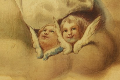 Kunst der 800, unbefleckte Empfängnis, Gemälde und Hand bestickt
