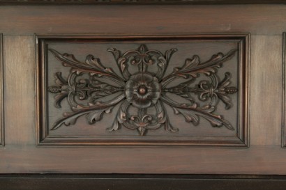 Hall, reich geschnitzt, Gentilizzi Abzeichen, Masken, Karyatiden, stattliche Sideboard, anzeigen, Schränke und Regal, wieder Leder, Leder, Tisch Fenn