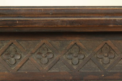 Hall, reich geschnitzt, Gentilizzi Abzeichen, Masken, Karyatiden, stattliche Sideboard, anzeigen, Schränke und Regal, wieder Leder, Leder, Tisch Fenn