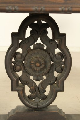 Hall, reich geschnitzt, Gentilizzi Abzeichen, Masken, Karyatiden, stattliche Sideboard, anzeigen, Schränke und Regal, wieder Leder, Leder, Tisch Fenn