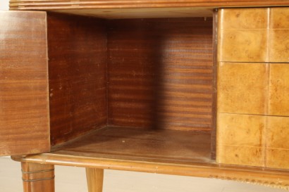 Móvil 40-50 años bufé con espejo, madera contrachapada, vidrio, mármol efecto latón detalles, decorado espejo, buen estado