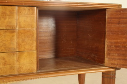 Móvil 40-50 años bufé con espejo, madera contrachapada, vidrio, mármol efecto latón detalles, decorado espejo, buen estado