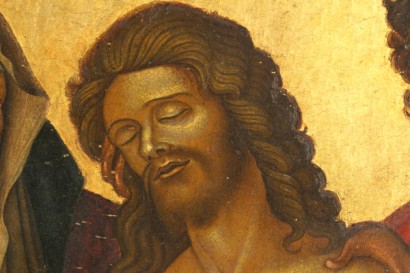 art, antique, 16th century painting, Giovanni Bellini (1430-1516), tempera on wood, Venetian-Cretan area, Lamentation over the dead Christ