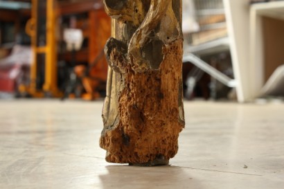 Richly carved, gilded console table leg moves, marble top, polished, shaped portoro