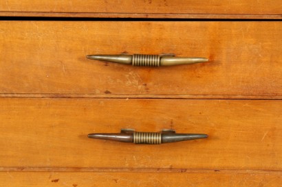 Mobile 50 years, wood veneer, maple, brass handles, fair condition, wear and tear