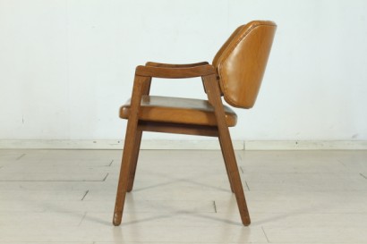 Armchair Ico Parisi, wooden frame, foam padding, upholstered in imitation leather, good conditions