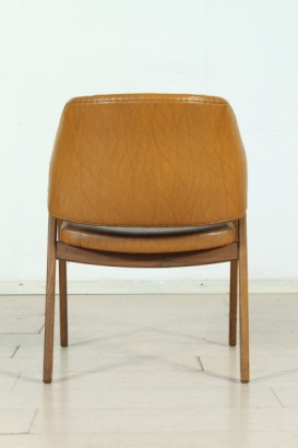 Armchair Ico Parisi, wooden frame, foam padding, upholstered in imitation leather, good conditions