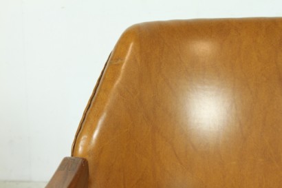 Armchair Ico Parisi, wooden frame, foam padding, upholstered in imitation leather, good conditions