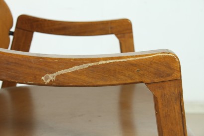 Armchair Ico Parisi, wooden frame, foam padding, upholstered in imitation leather, good conditions