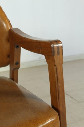 Armchair Ico Parisi, wooden frame, foam padding, upholstered in imitation leather, good conditions