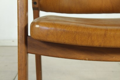 Armchair Ico Parisi, wooden frame, foam padding, upholstered in imitation leather, good conditions