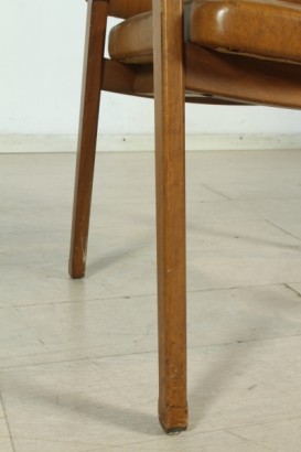 Armchair Ico Parisi, wooden frame, foam padding, upholstered in imitation leather, good conditions