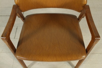 Armchair Ico Parisi, wooden frame, foam padding, upholstered in imitation leather, good conditions
