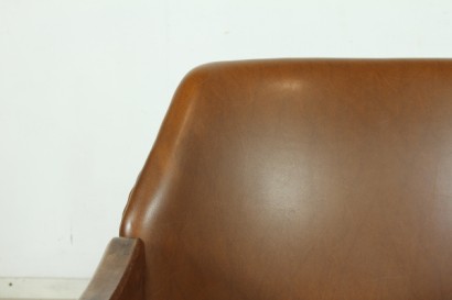 Ico Parisi armchairs, wooden frame, foam, upholstery, leatherette