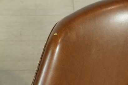 Ico Parisi armchairs, wooden frame, foam, upholstery, leatherette