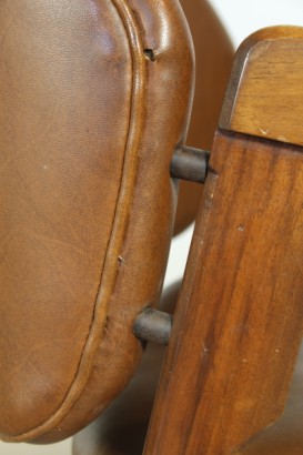 Ico Parisi armchairs, wooden frame, foam, upholstery, leatherette