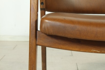 Ico Parisi armchairs, wooden frame, foam, upholstery, leatherette