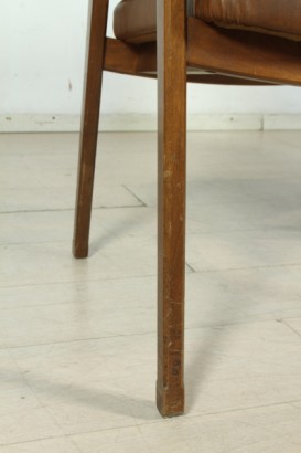 Ico Parisi armchairs, wooden frame, foam, upholstery, leatherette