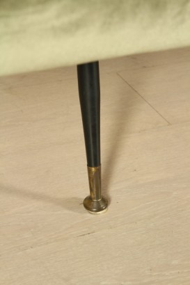 50 years, sofa converts into a bed, painted metal, foam padding, upholstered in Velvet, fair condition, wear and tear