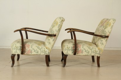 Seats 30-40 years, beech wood, soft padding, fabric, good condition