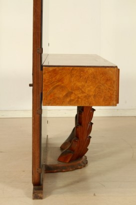 Peteneuse 30 years, three drawers, veneered, lacquered glass, mirror