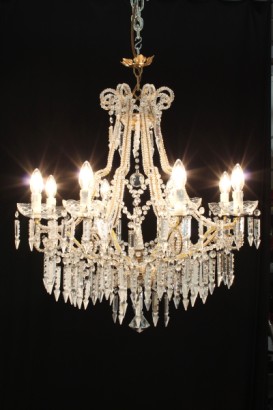 Bevelled glass beads and chandelier