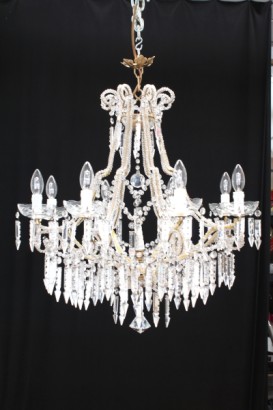 Lampadario perline e vetri molati, LAMPADINE