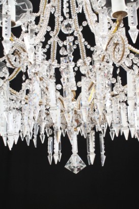 Lampadario perline e vetri molati, LAMPADINE