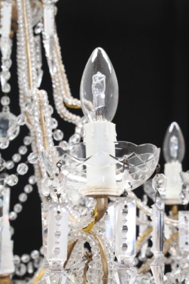 Lampadario perline e vetri molati, LAMPADINE