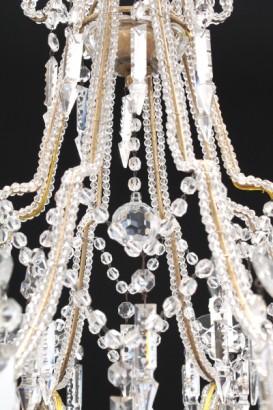 Lampadario perline e vetri molati, LAMPADINE