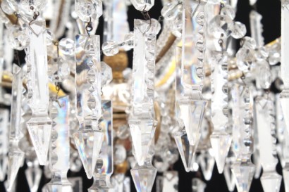 Lampadario perline e vetri molati, LAMPADINE