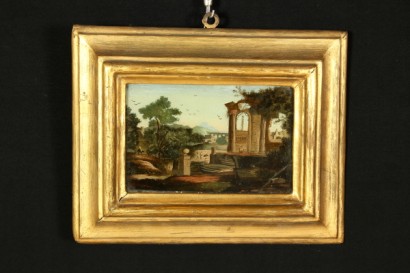 Landscape with classical ruins