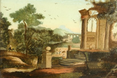 Paesaggio con rovine classiche