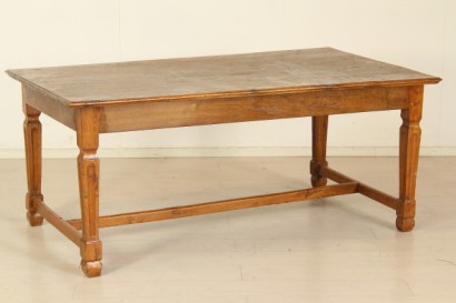 Walnut table with inlays