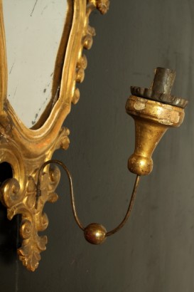 antiques, mirrors and frames, fan, an 18th century carved and gilded wood, scrolls