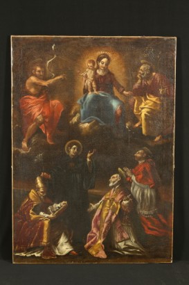 Our Lady of the Rosary with child and saints