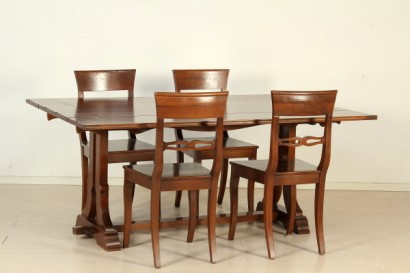 Table and four chairs
