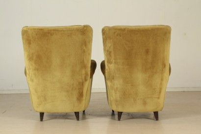 Poltrone anni 50, imbottitura a molle, rivestimento in velluto, buone condizioni