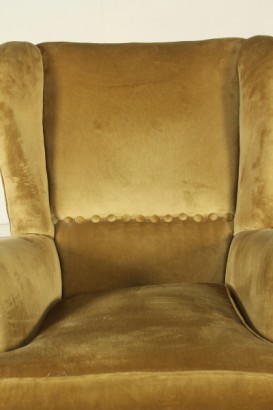 Poltrone anni 50, imbottitura a molle, rivestimento in velluto, buone condizioni