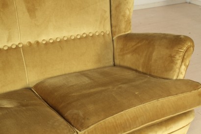 #modernariatodivani, 50 Jahre alt, weiche Polsterung, Schaum Sofa, samt Futter, guten Zustand