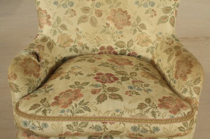 40 years Chair, soft padding, fabric upholstery, decent conditions, signs of wear