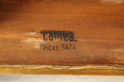 Poltrona anni 40-50, schienale reclinabile. imbottitura a molle, nastri metallici, rivestimento in velluto, discrete condizoni