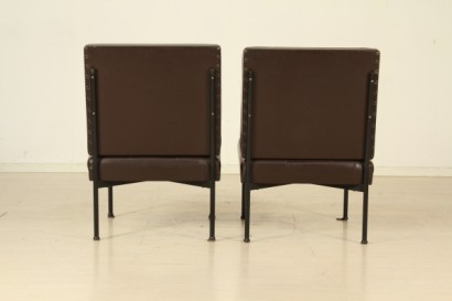 50 years, foam chairs, upholstered in skai, metal frame, #modernariatopoltrone